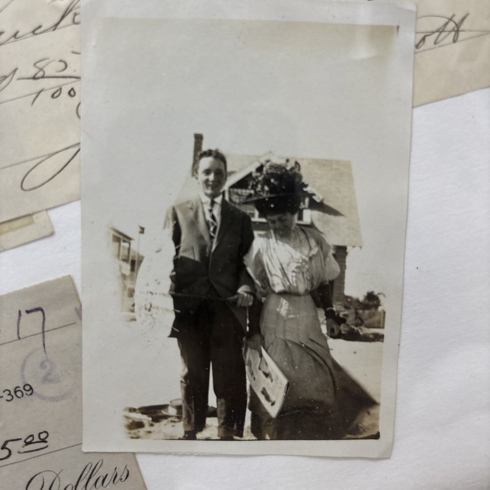 Original 1909-1929 J. Earl Talbots Signed Checks Framed with Photos Lot Of 8