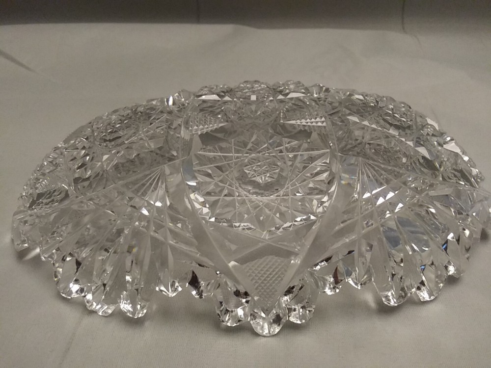 ABP Cut Crystal Sawtooth Celery Dish