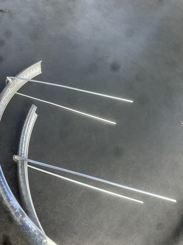 Hammered middle weight Set: Polished Silver