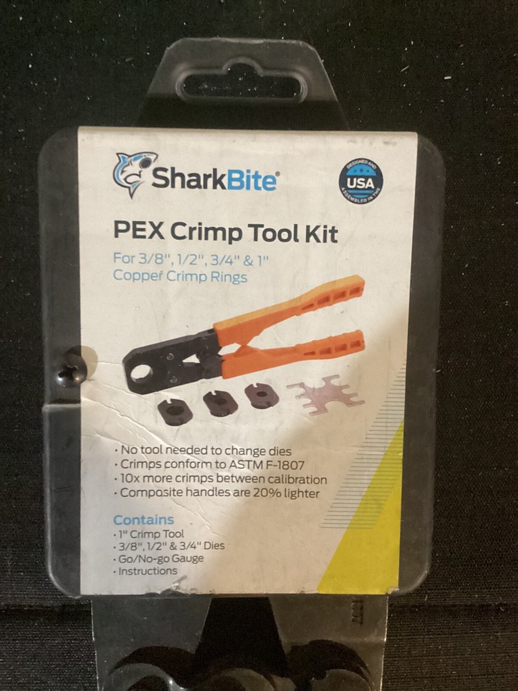Shark Bite pex crimping tool Kit [ 3/8 - 1 Inch].