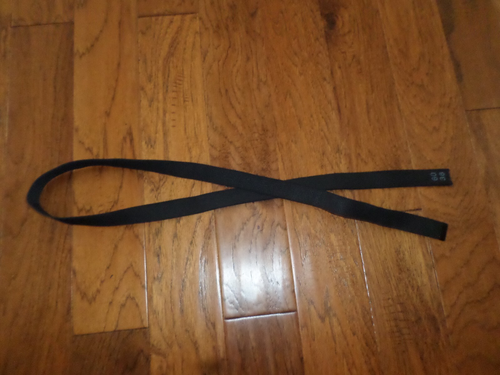 U.S MILITARY ARMY ISSUE BLACK WEB BELT BLACK TIP TROUSER BELT ONLY NO BUCKLE 60"