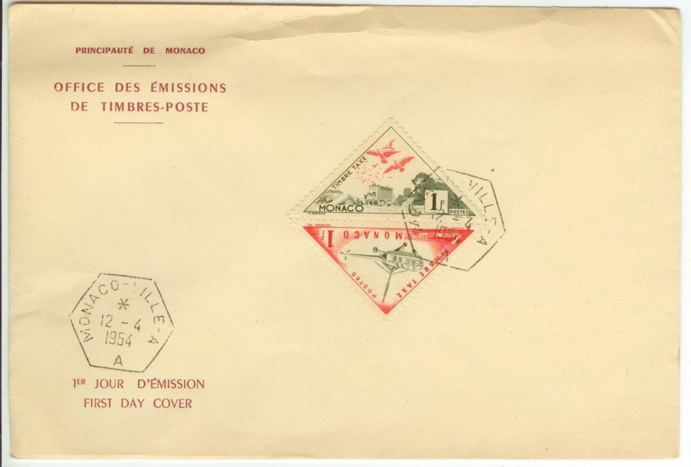 1954 Monaco triangles First Day Cover