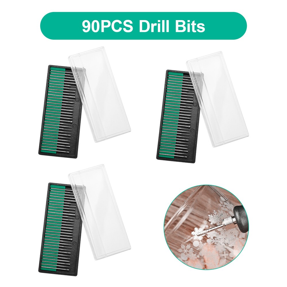 90Pcs Diamond Burr Bits Drill Set Rotary Multi Tool Accessories Kit US Fast Ship
