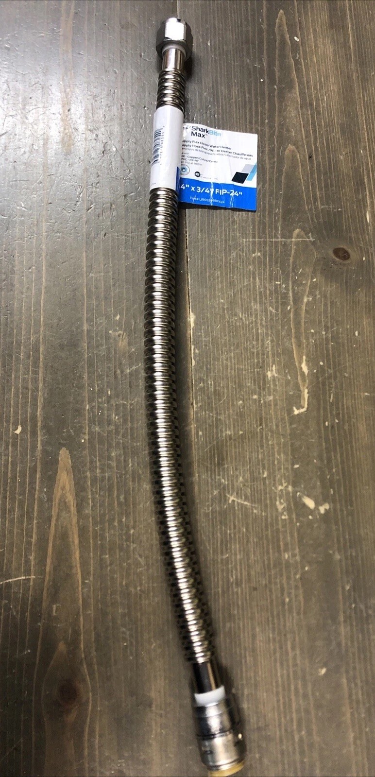SharkBite Max 3/4"x 3/4" X 24" FIP Water Heater Hose/ Stainless/ URSS3088FX24
