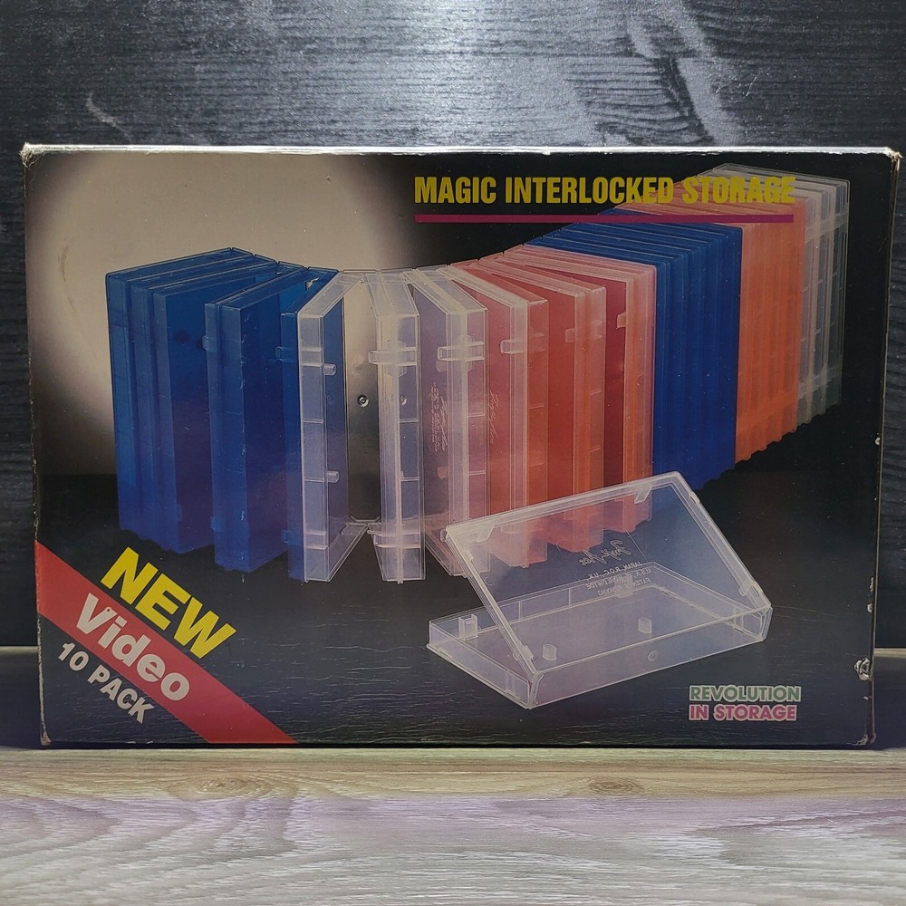 10 VHS CASES - LOCKING DESIGN - IN BOX
