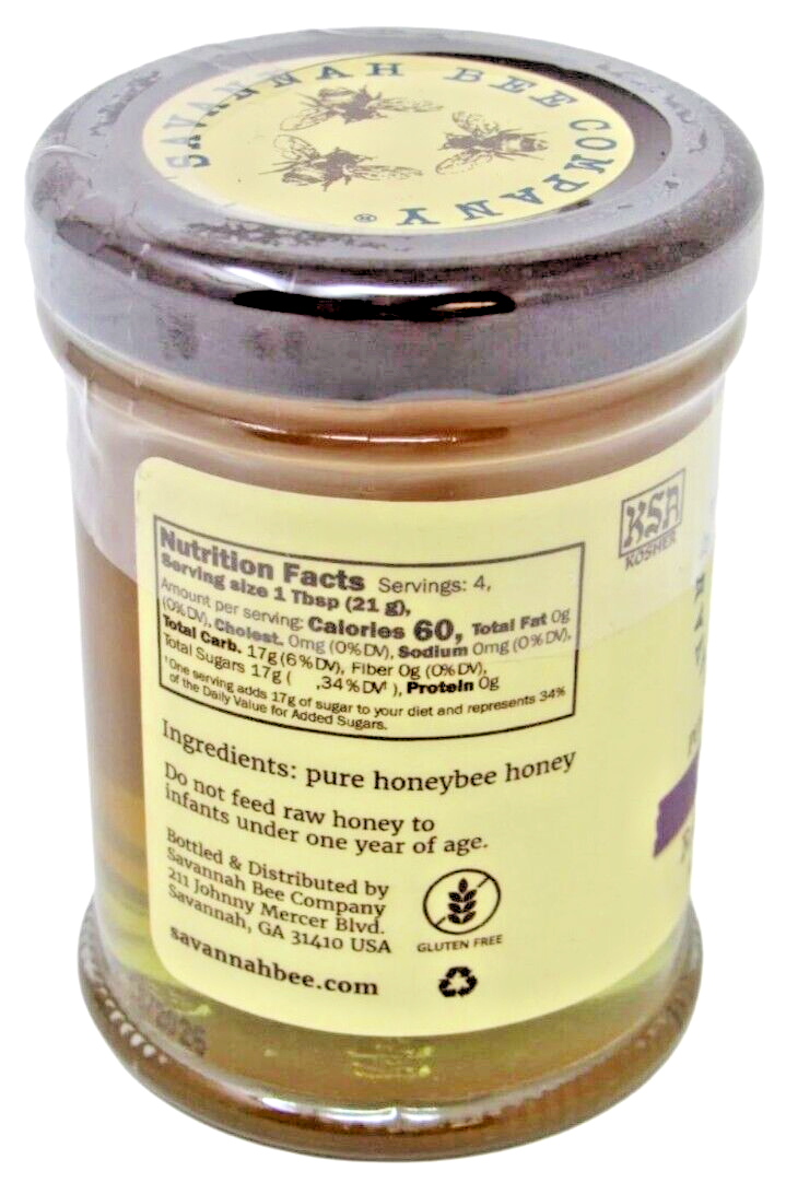TUPELO HONEY 3oz 85g Savannah Bee Company Made in USA Pure Natural RAW Honey