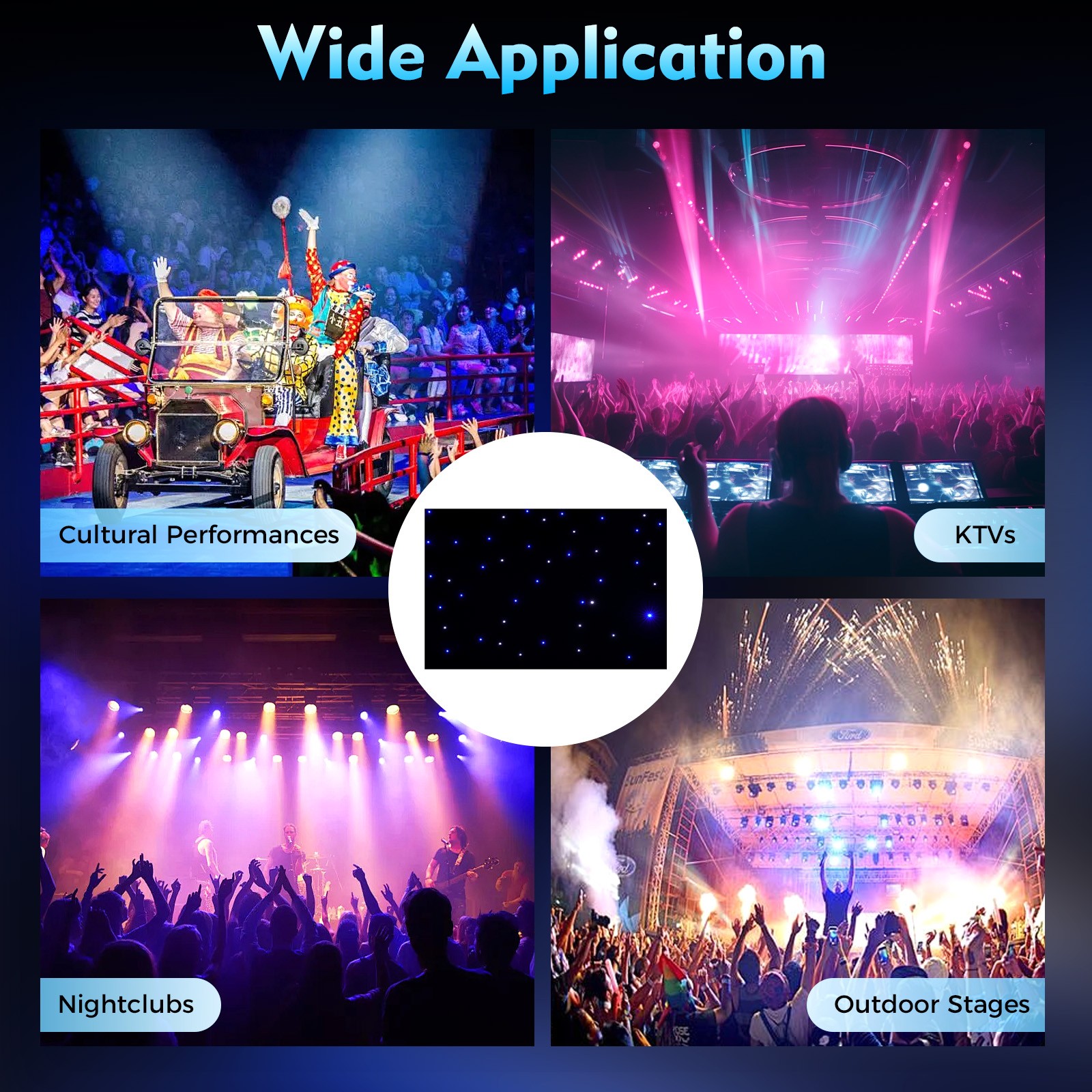 20x10FT DMX512 LED Star Stage Backdrop Curtain Background Starry Sky +Controller