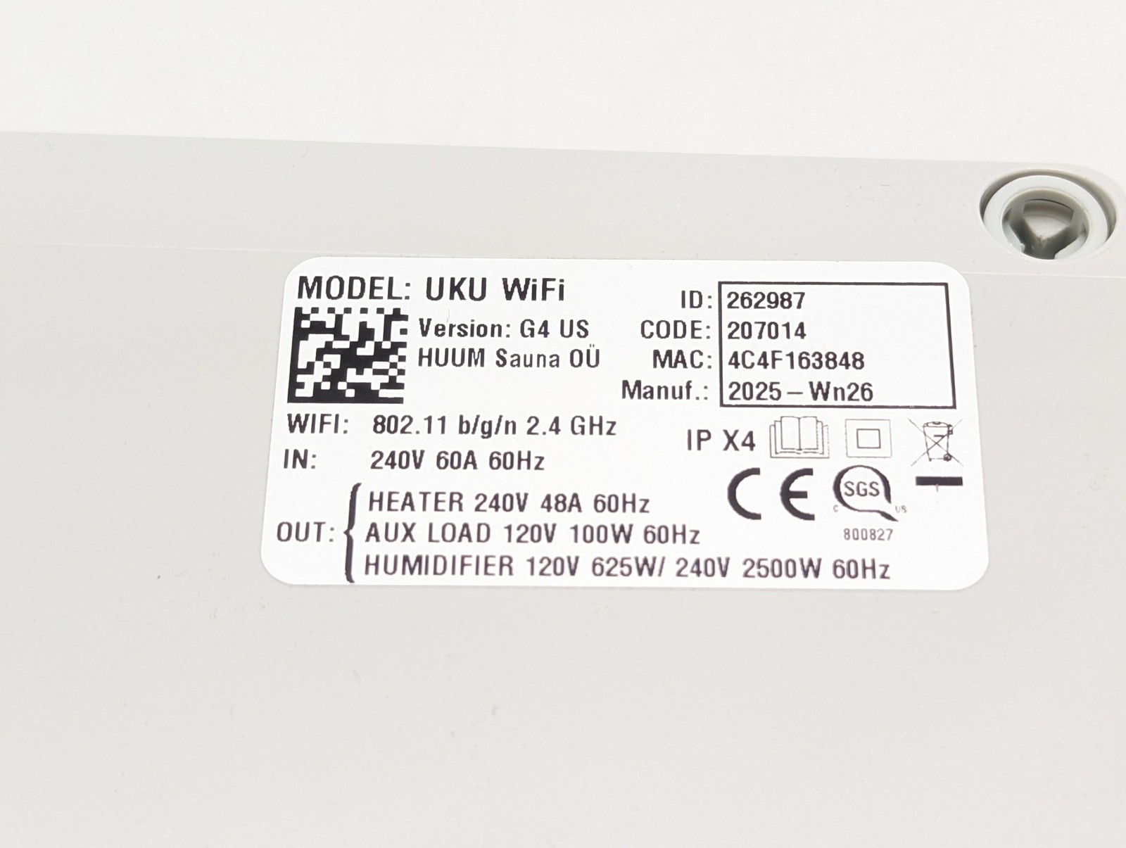 HUUM Wi-Fi Spare Main Module For UKU control display panels (SP0030) Beige