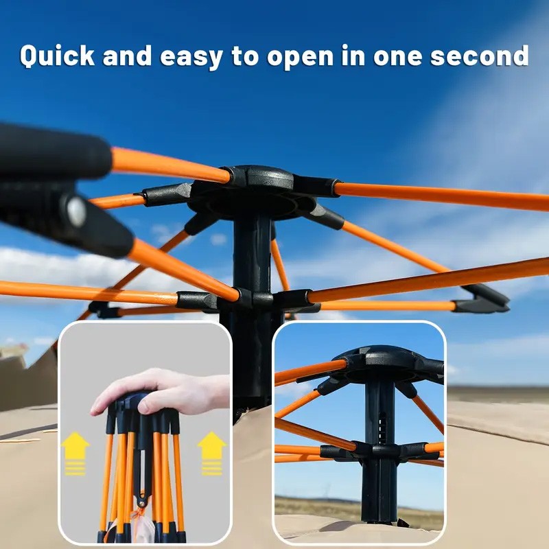 3-4 Person Automatic Camping Tent Hiking Instant Canopy Pop Up Tents Waterproof