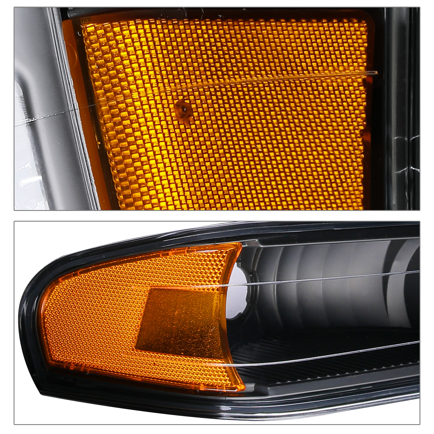 Fits 2004-2012 GMC Canyon Chevy Colorado Black Pair Headlight Bumper Parking L+R