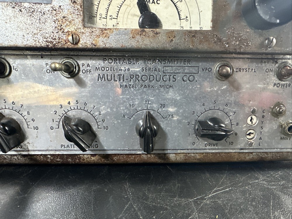 Vintage Multi Elmac A54 Transmitter Ham Radio Low Output On CW 18 Watts