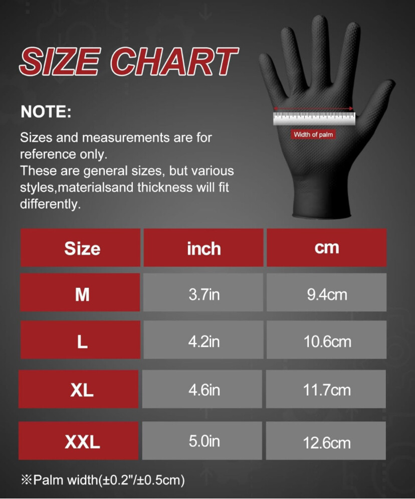 Black/Orange Nitrile Disposable Gloves 6 Mil Raised Diamond Texture | Fast Ship