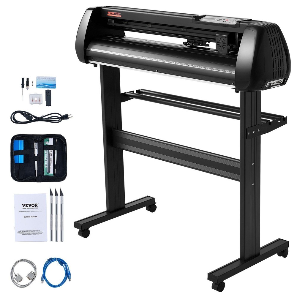 34in Bluetooth Cutting Plotter 400in/min Steel Roller & Adjustable Force