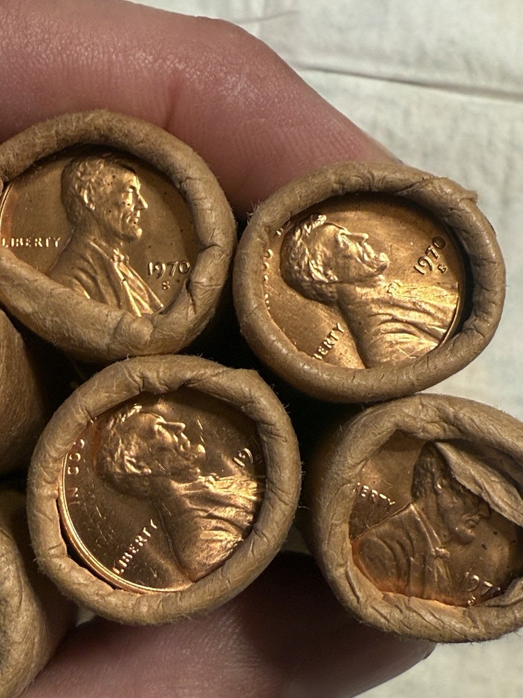 6 Unsearched 1970 S Penny Rolls