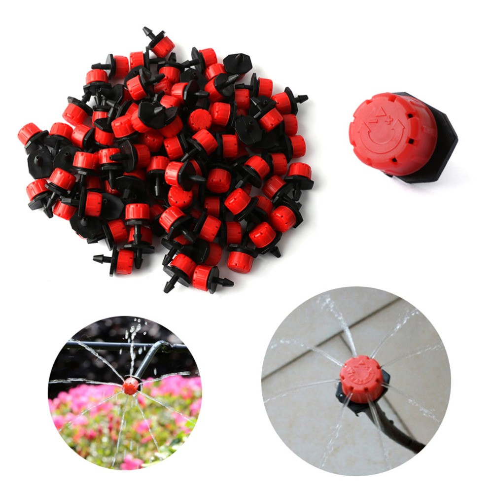 50 Pcs Adjustable Drip Irrigation Emitters Micro Dropper Dripper Stake