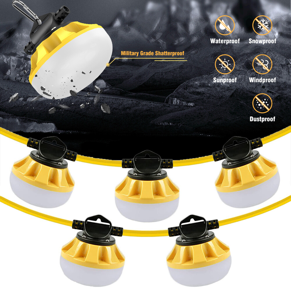 50FT Construction String Lights LED Industrial Grade Super Bright Work Light US