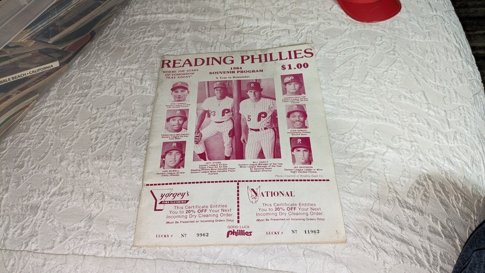 1984 Reading Phillies Minor League Baseball Program Scorebook