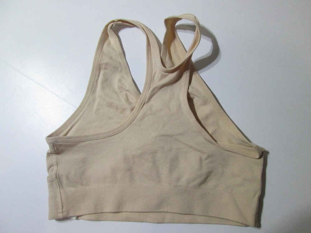 Basics Bra Size S Beige Wireless Unlined Racerback Pullover Bralette Stretch
