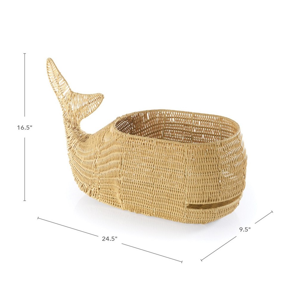 Kaplan Early Learning Whale Washable Wicker Floor Basket