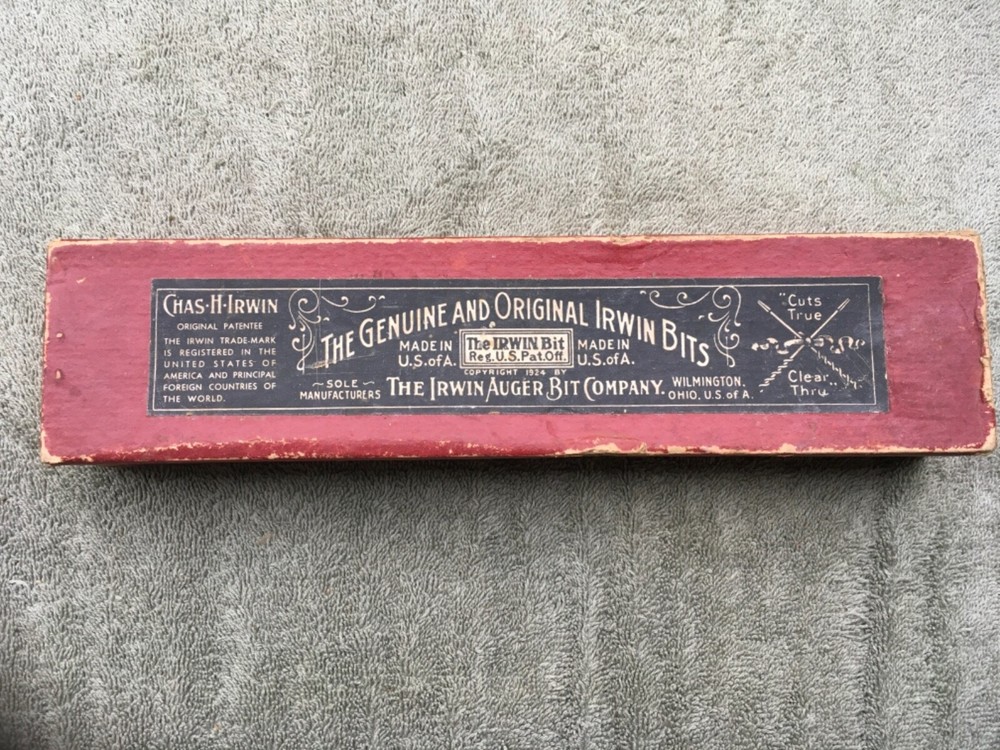 Vintage Irwin Box And 2 Auger Bits