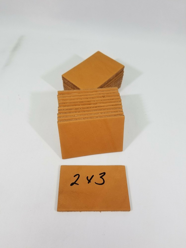10 Genuine Leather Label Patches Blank 2 x 3 inch Rectangle