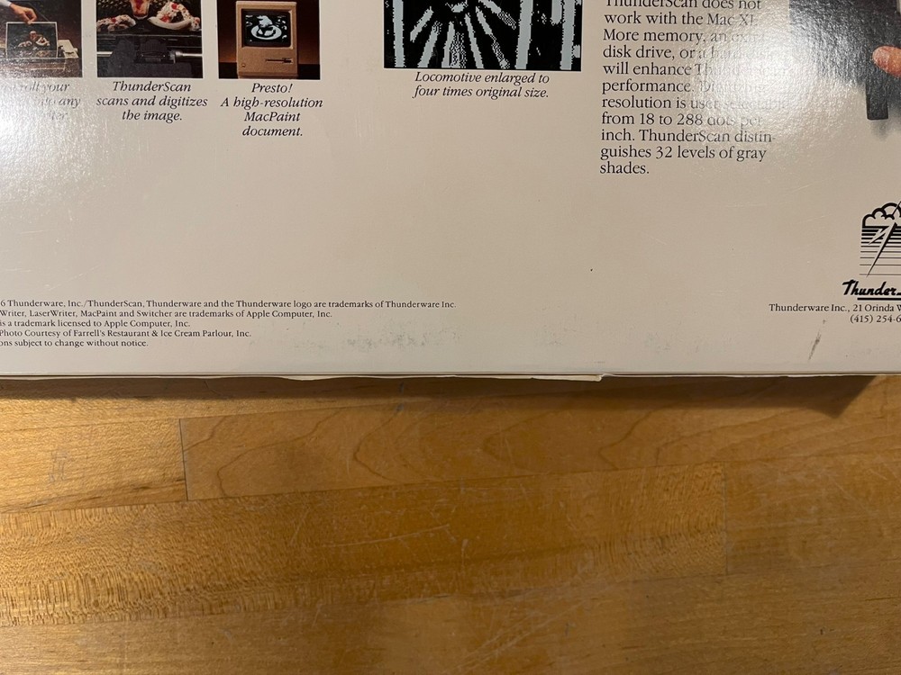 Boxed ThunderScan for ImageWriter, Opened but Never Used!