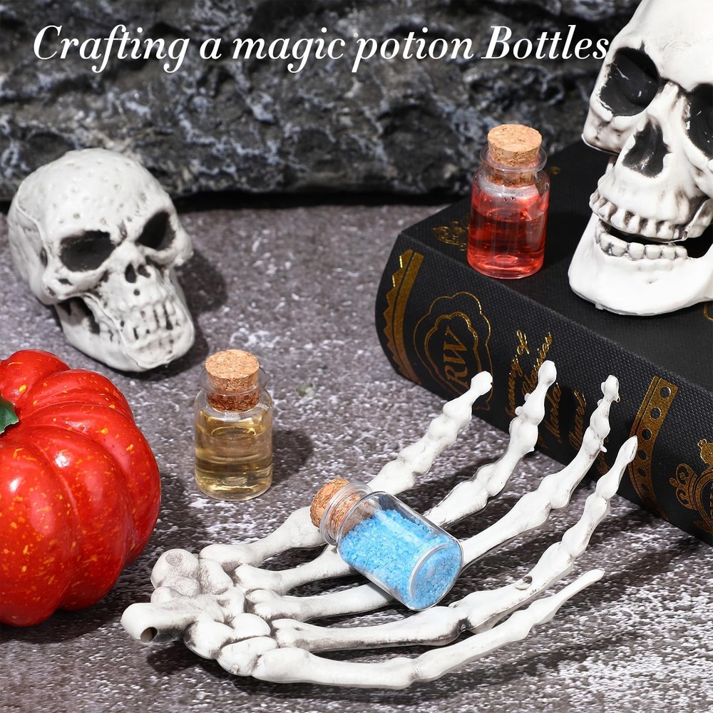 100 Packs 10ml Mini Plastic Bottles with Corks Small Potion Bottles Tiny Clea...