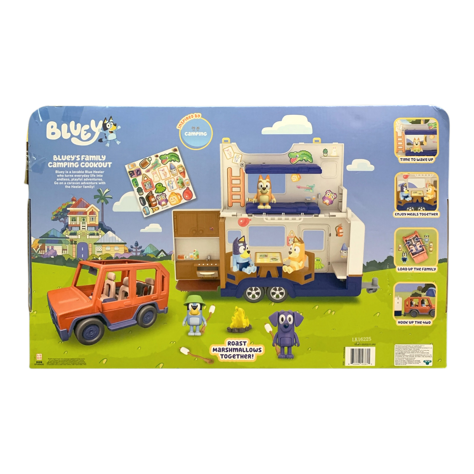 Bluey's Family Camping Cookout 15-Piece Transforming Playset, Ages 3+
