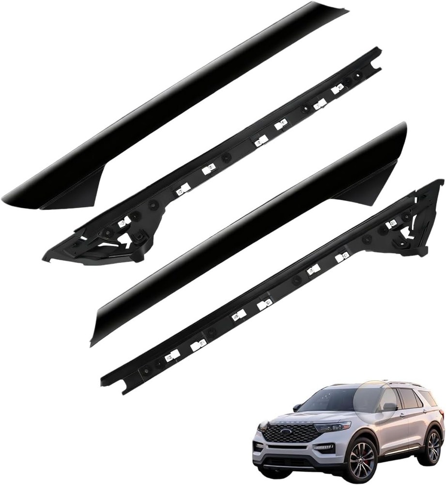 Window A-Pillar Molding Trim Set Compatible with Ford Explorer 2011-2019, Left..