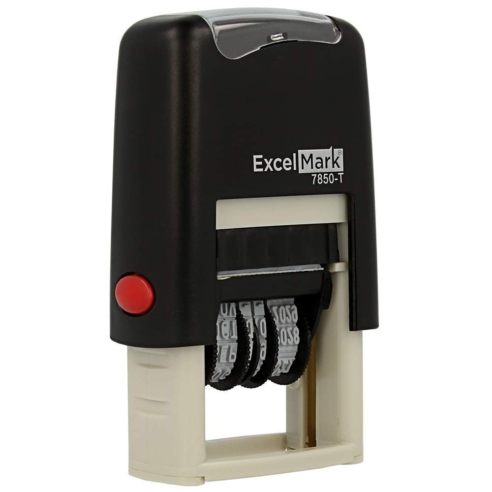 ExcelMark Paid Self-Inking Rubber Date Stamp Compact Size Black Ink