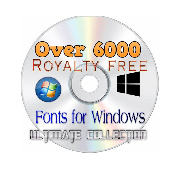 The Ultimate collection Royalty Free Fonts for windows Graphic Design CD TTF