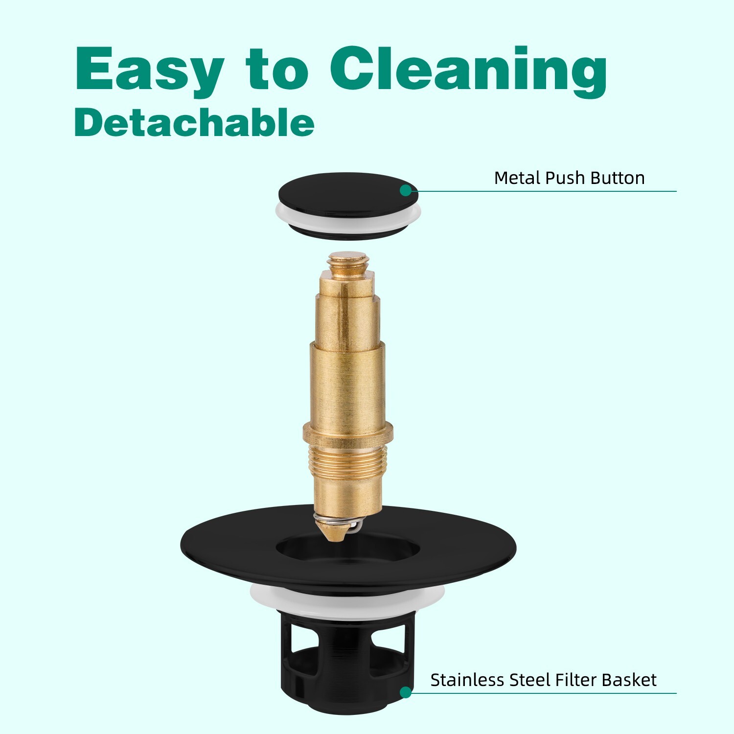 Universal Bathroom Sink Plug Stopper Pop-Up Drain Filter Wash Basin Core Bounce