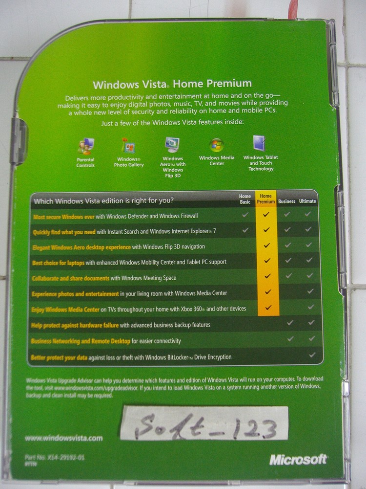 Microsoft Windows Vista Home Premium Full MS WIN 32 Bit DVD =RETAIL BOX=
