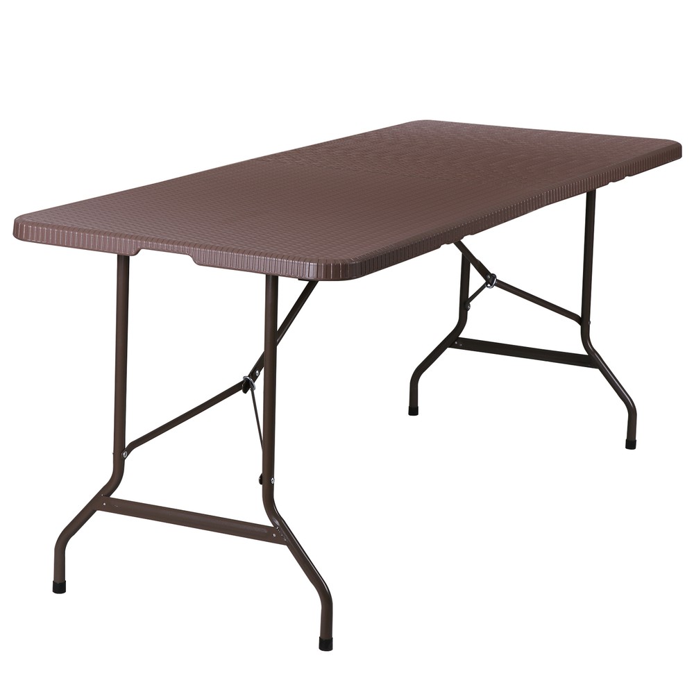 6ft Folding Table with Handle & Safety Locks - Portable Picnic & Camping Table