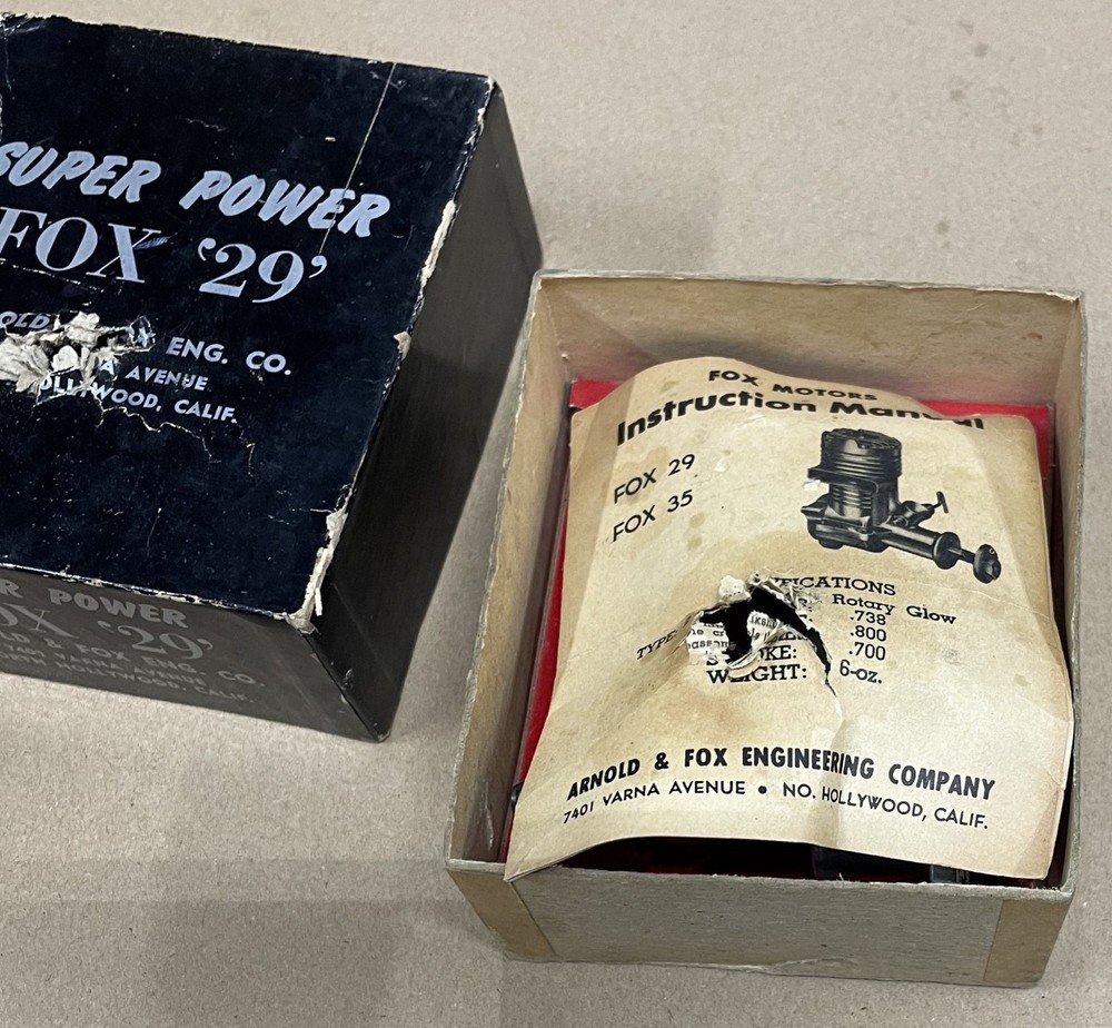 Vintage FOX .29 CL Model Airplane Engine