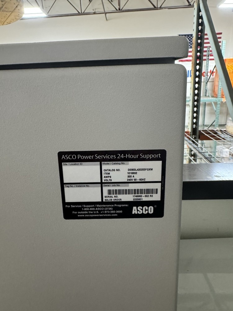 ASCO 200A Power Transfer Switch With Generator Plug