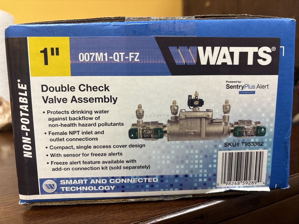 Watts 1 in. Double Check Valve Backflow Preventer Assembly  T953362