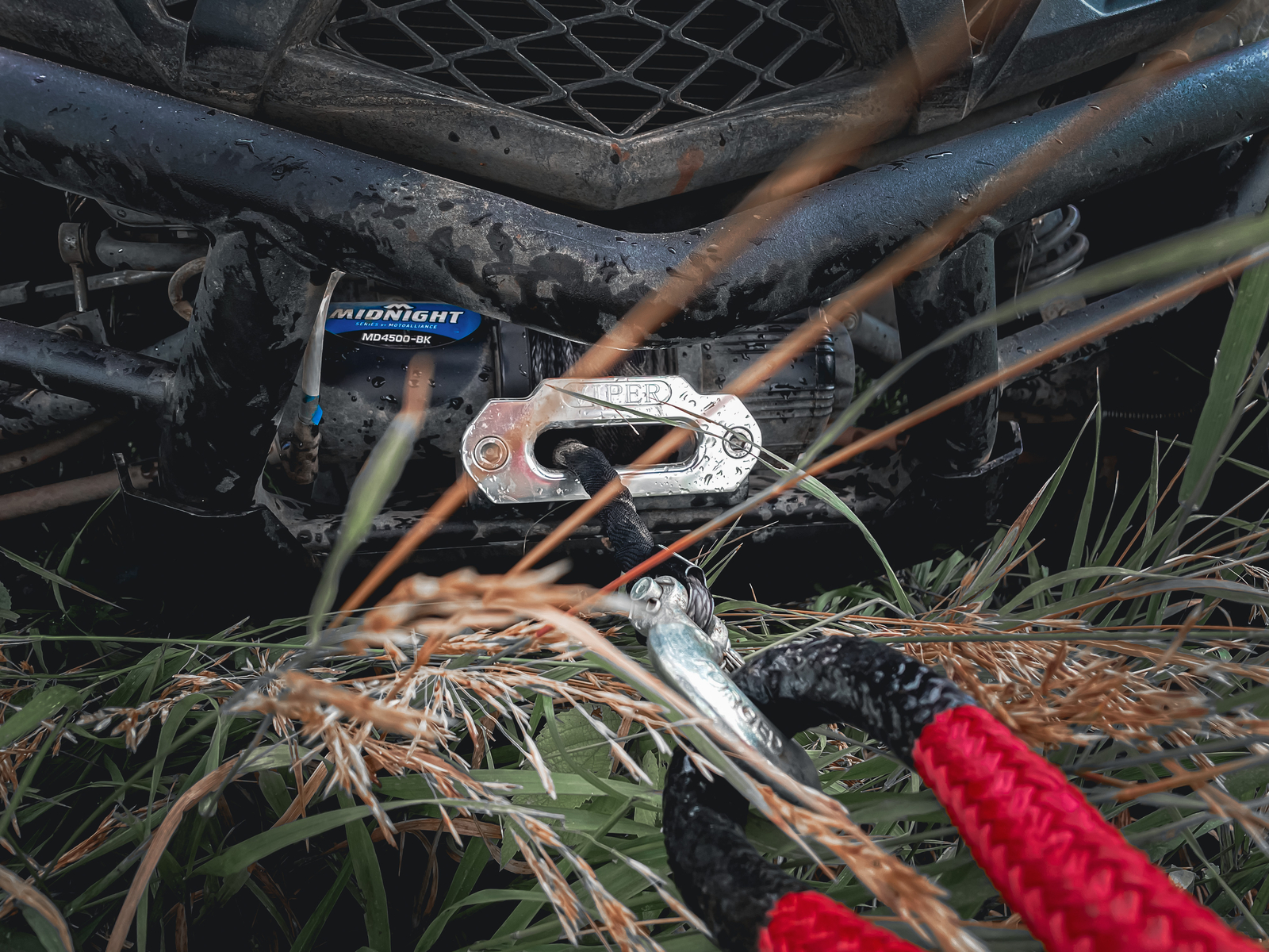 VIPER Midnight 4500lb ATV/UTV Winch Kit with 50 feet BLACK Synthetic Rope