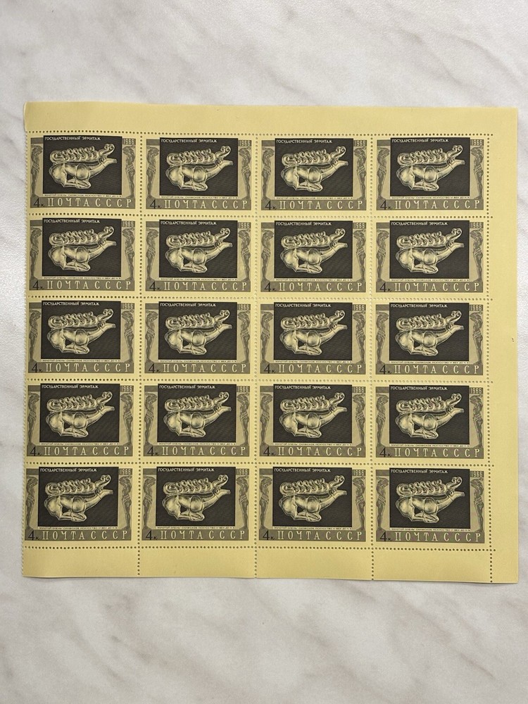 💌Stamps MNH Sheet 20 x Post USSR Hermitage 1966 Почта ССР Эрмитаж