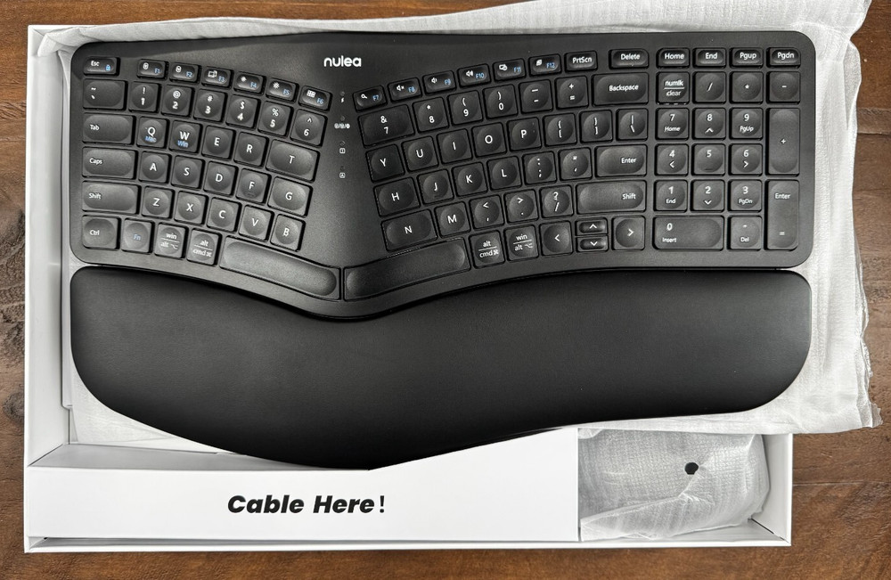 Nulea KM75 Advanced Ergonomic Wireless Keyboard & Mouse Combo Comfortable Black