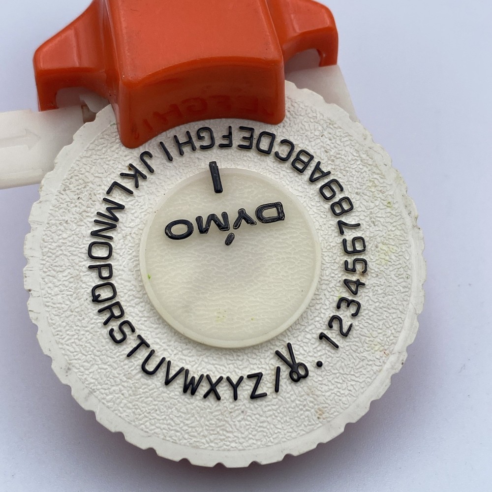 Dymo Label Maker Mini Orange Handheld VTG Alpha Numeric