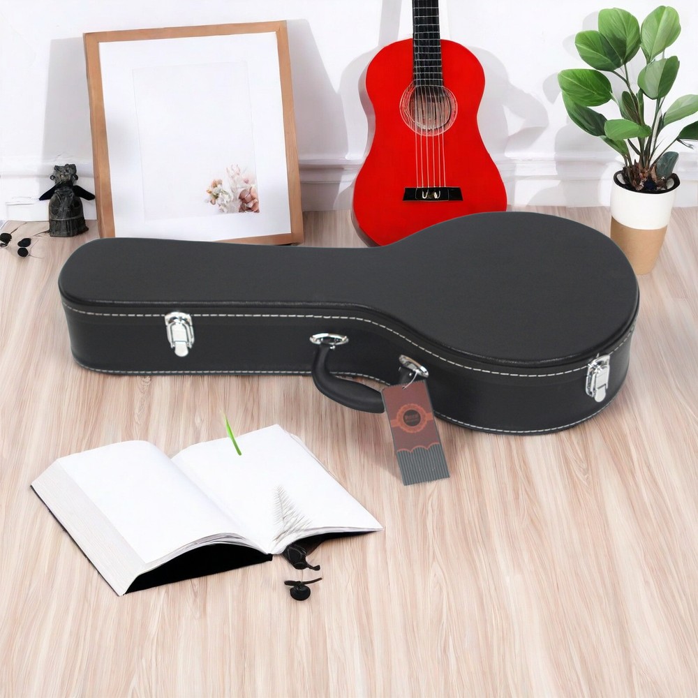 A-Style Black Mandolin Hard Shell Case With Microgroove, Mandoline Hard Case