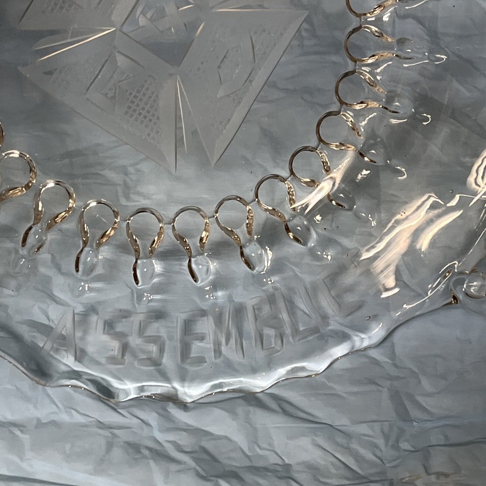 1950 Hostess Assemblies Serving Dish Clear Glass Handle Plate