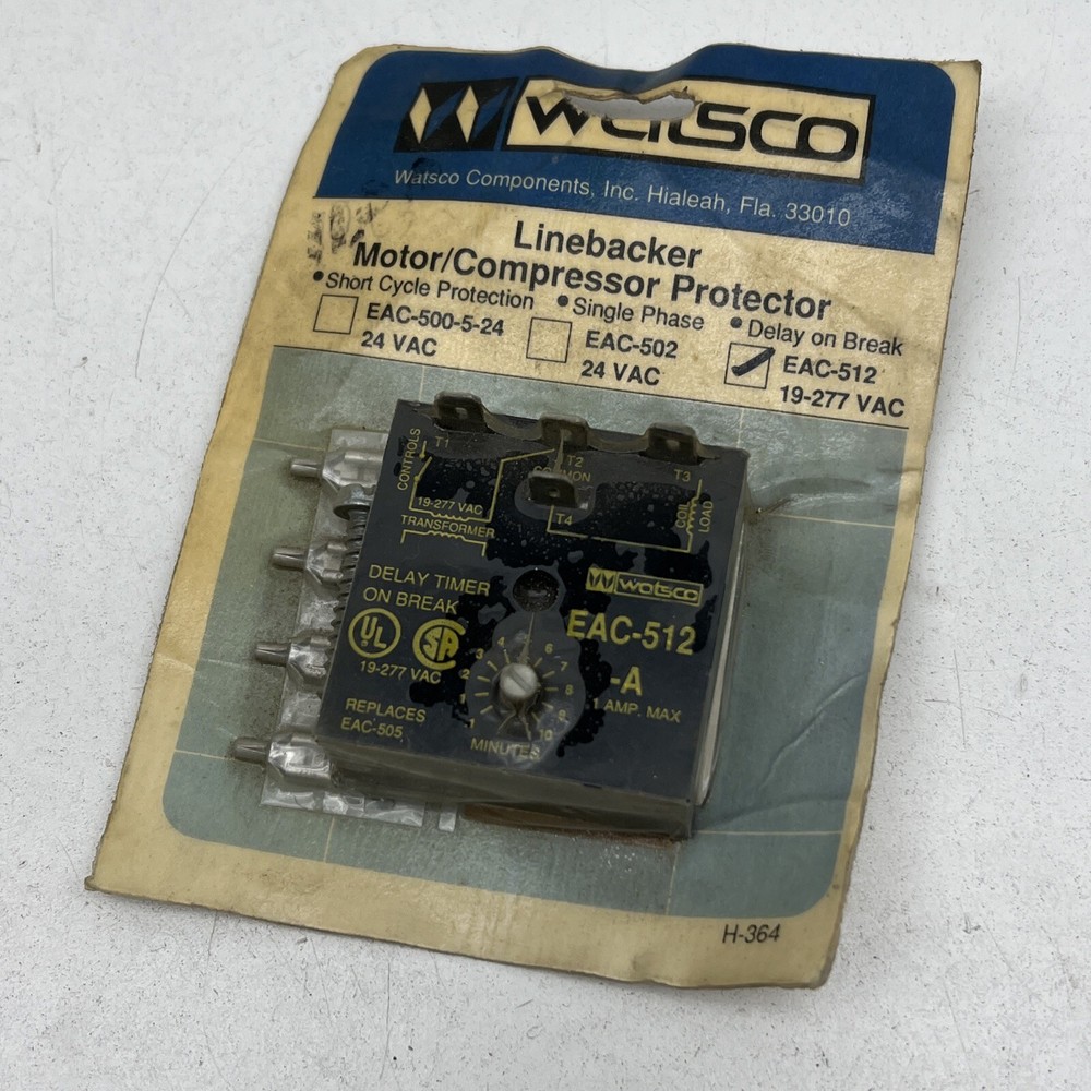Watsco EAC-512-A Adjustable Time Delay Relay 19-277VAC