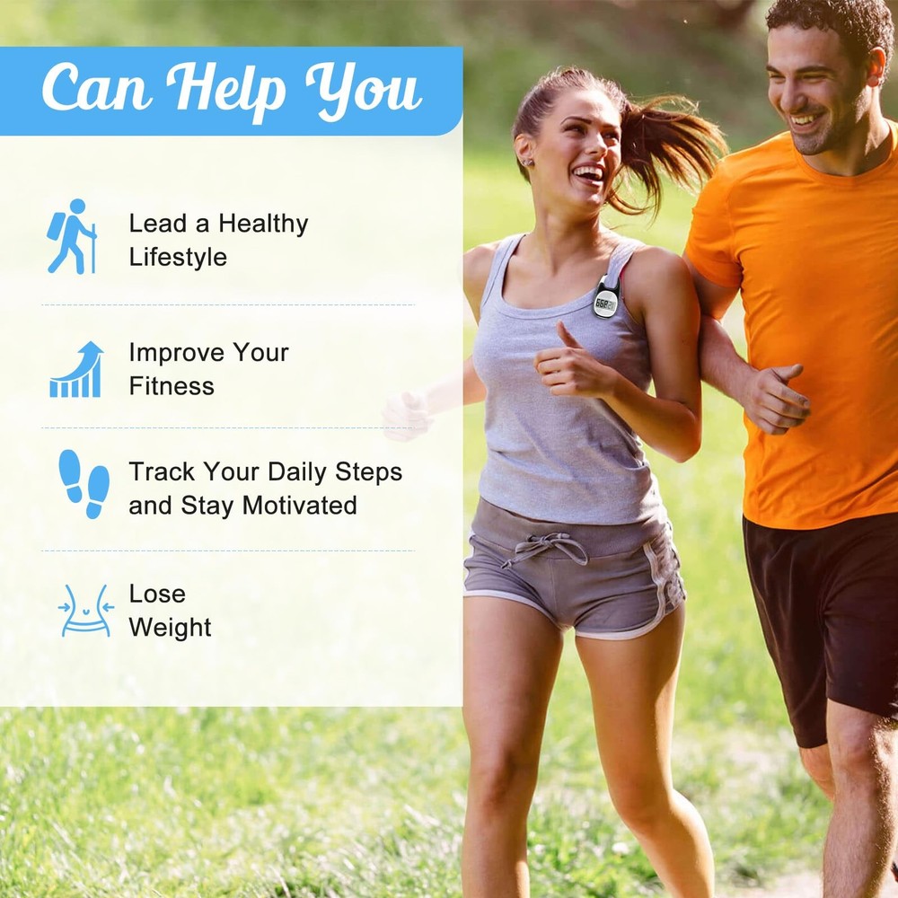 Simple Pedometer for Walking, Accurate Step Tracker with 1.2", Black