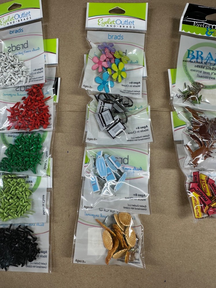 13 Eyelet Outlet brad packages bundle lot