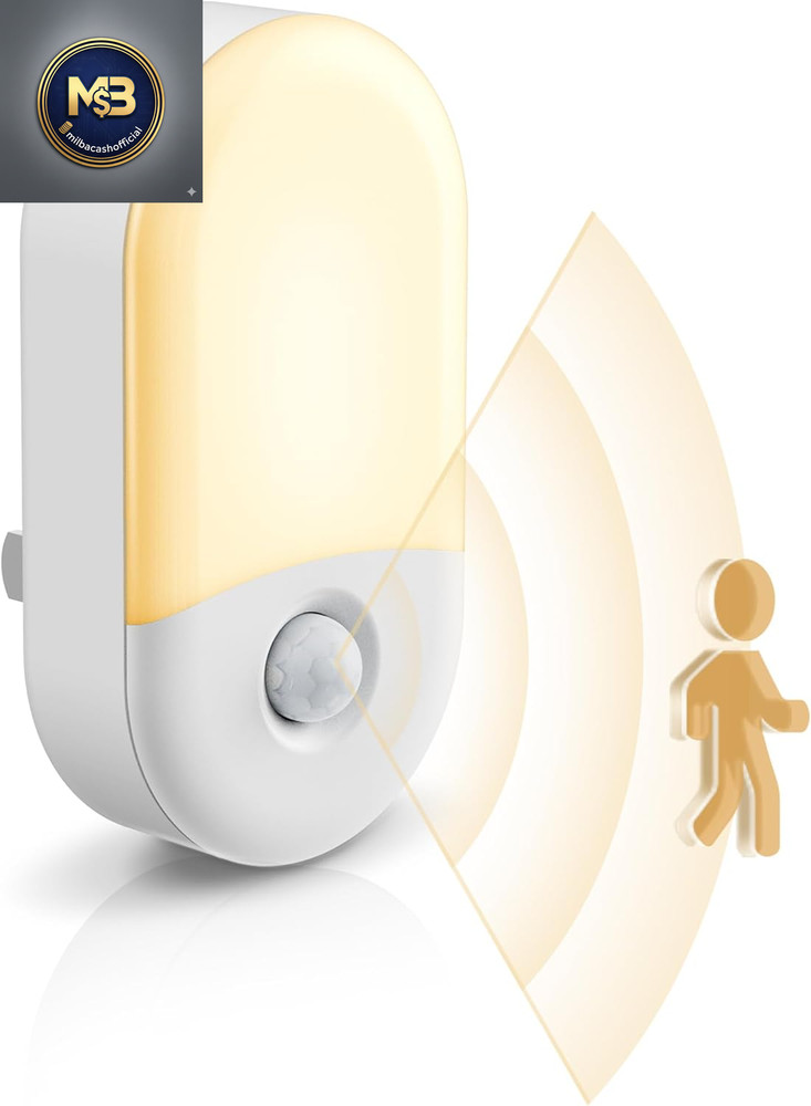 Motion Sensor Night Light, 2-Pack, Warm White, Adjustable Brightness