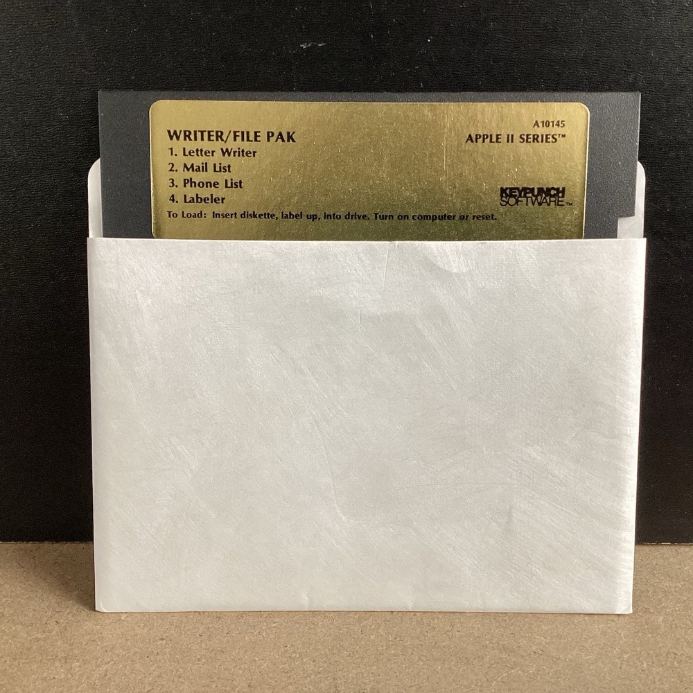 Apple II Keypunch Software Writer/file Pack 5.25 Floppy Disk