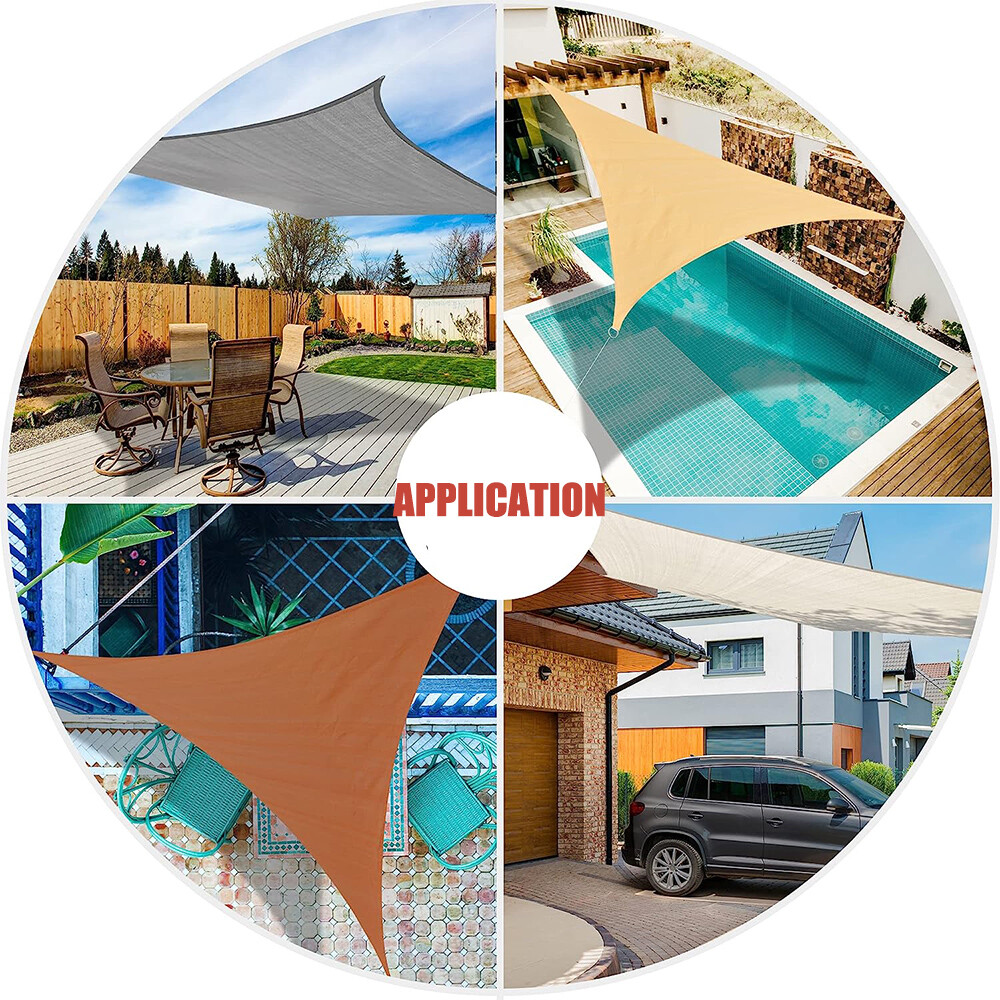 Sun Shade Sail Triangle Canopy Pergola Cover for Patio Yard Backyard Garden Lawn
