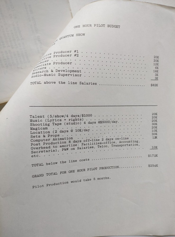 Captain Quantum Television Show Proposal script by Fred Alan Wolf physicist 1979